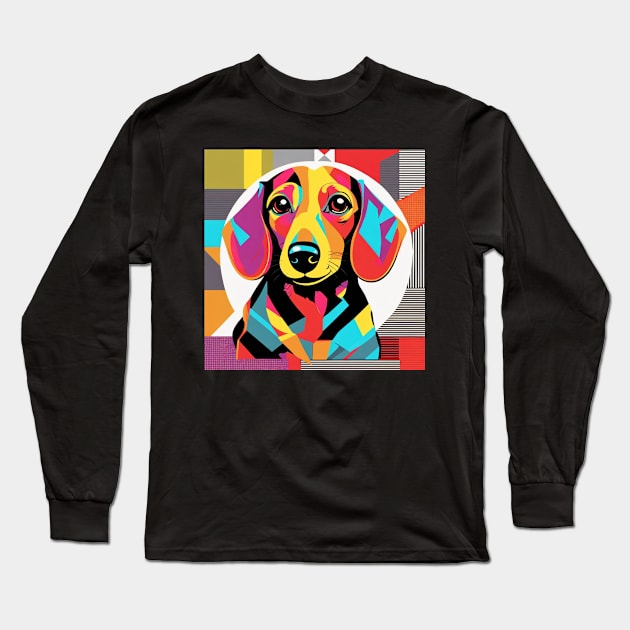 Pop Art Doxie Long Sleeve T-Shirt by tocksickart